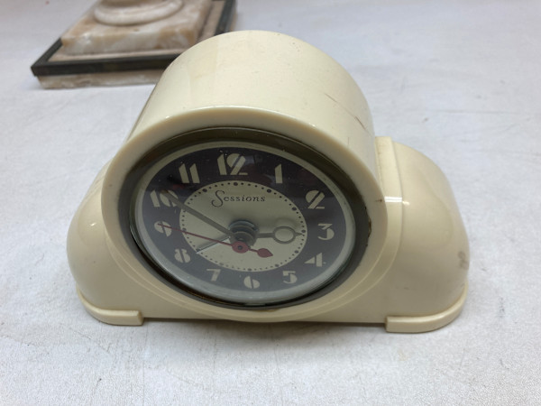 Art Deco Bakelite white table clock