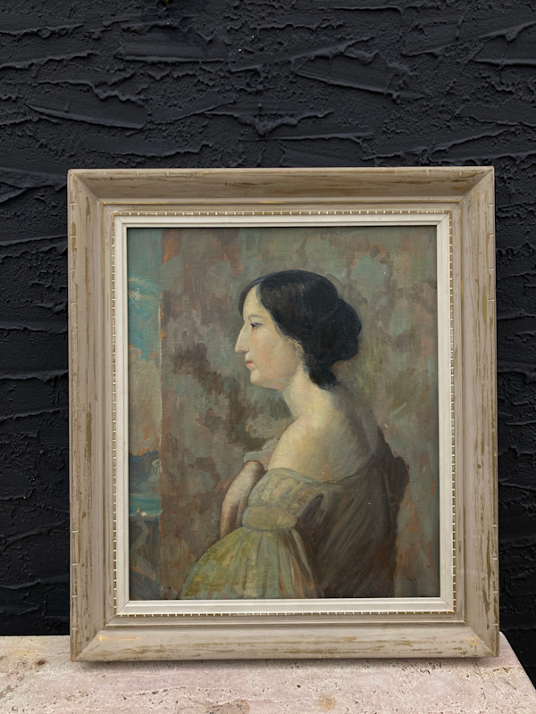 Carl G.T. Olson original painting on board 1930's portrait of girl  #14