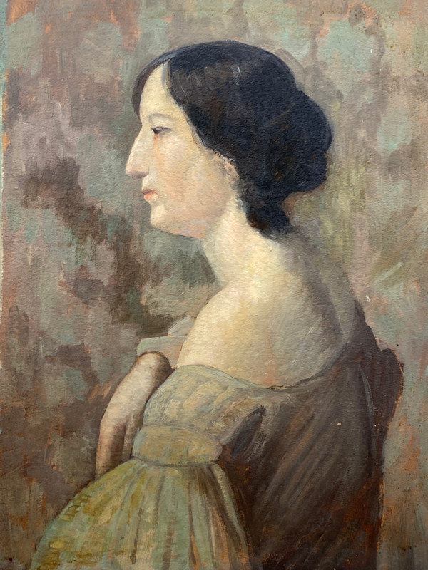 Carl G.T. Olson original painting on board 1930's portrait of girl  #14