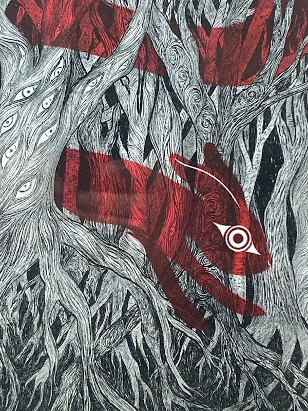 Framed Red rabbit in the woods