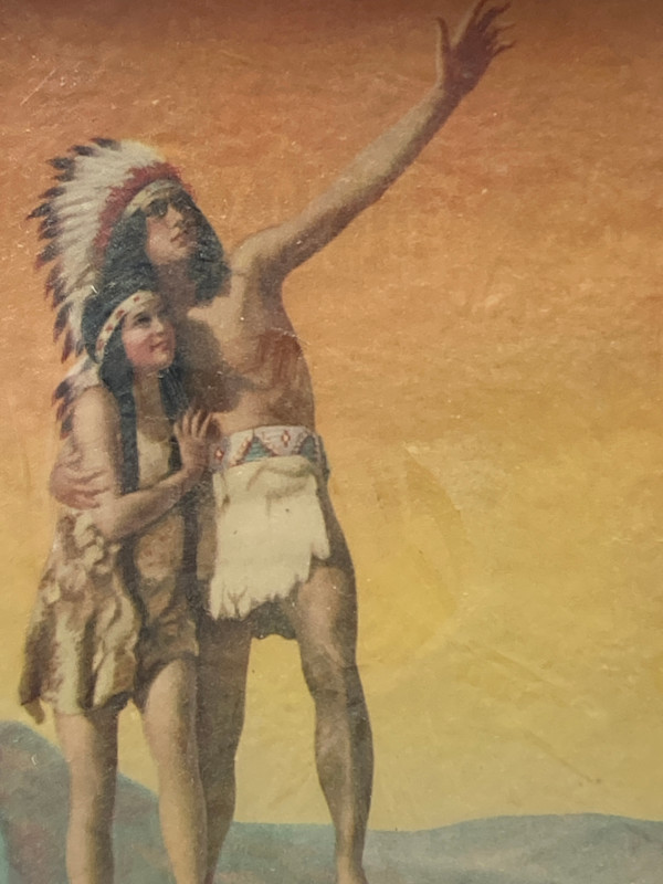 Framed litho of Hiawatha's Honeymoon