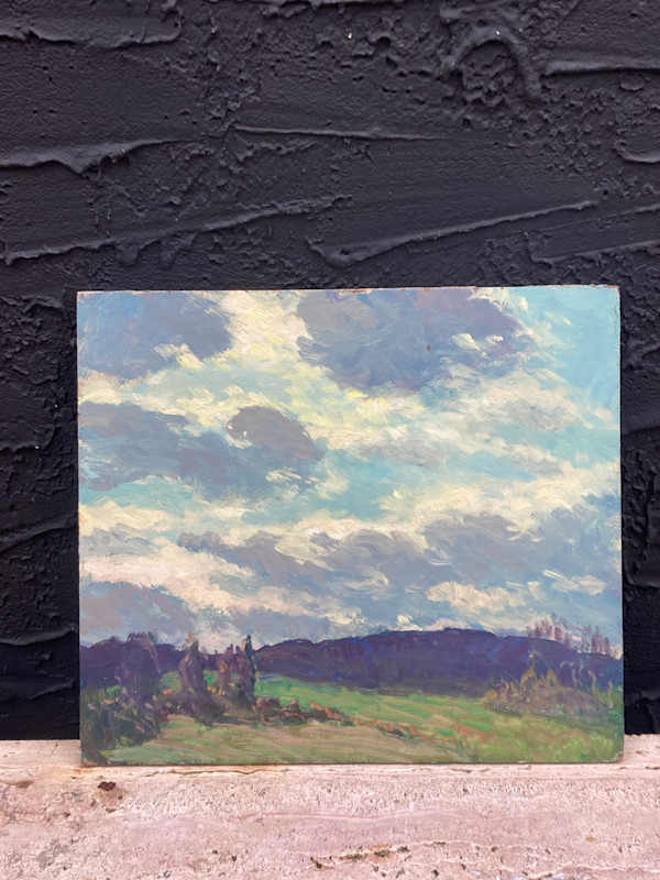 Carl G.T. Olson original painting on board spring clouds  #21