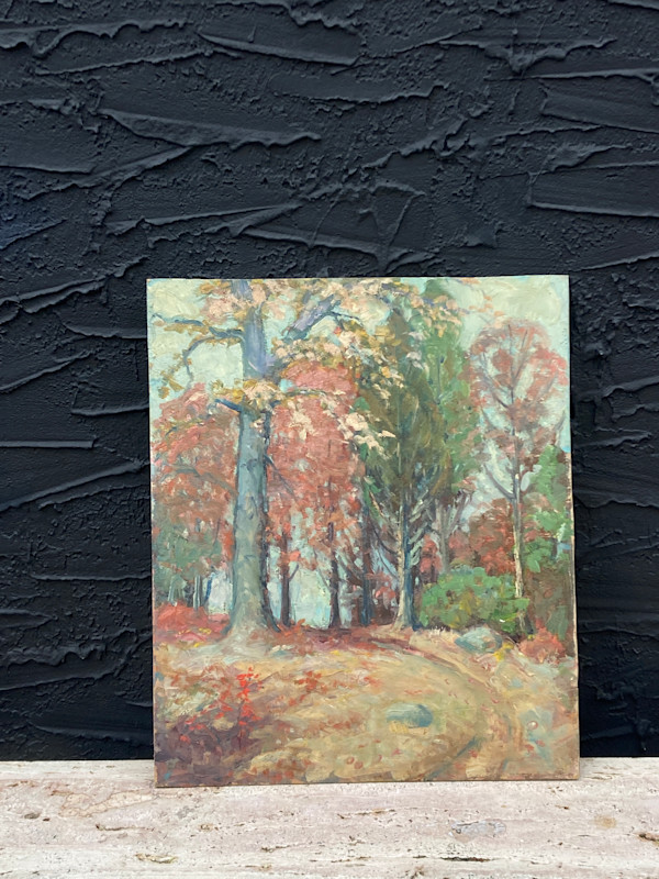 Carl G.T. Olson original painting on board fall trees  #31
