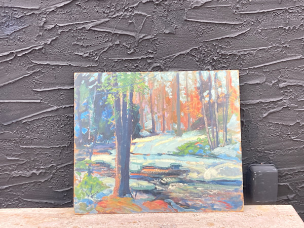 Carl G.T. Olson original painting on board snowy path  #32