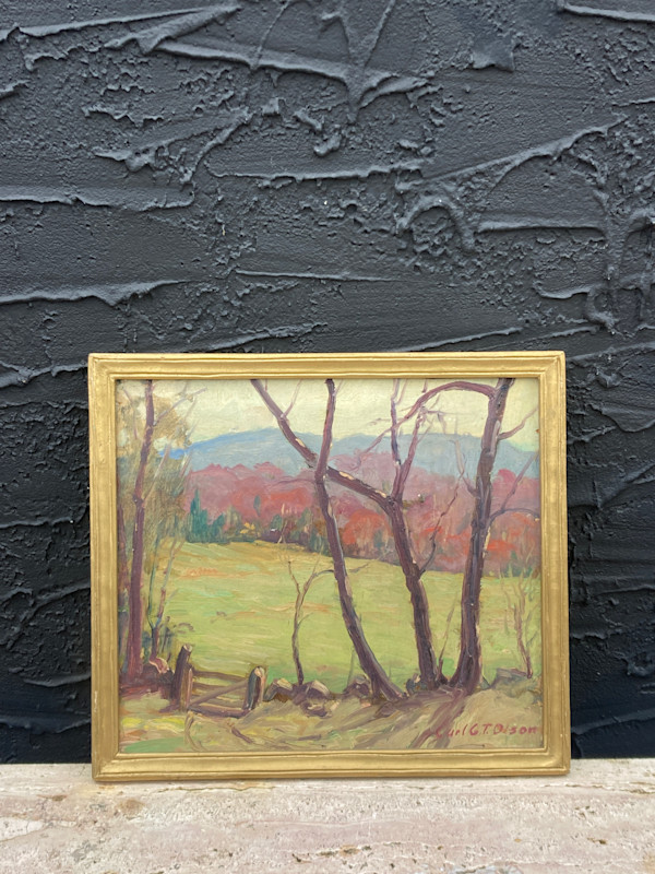 Carl G. T. Olson original painting on board summer pasture scene  #37