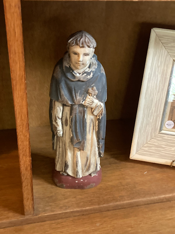 Pair of carved wooden religious figures