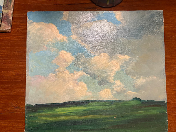 Carl G. T. Olson original painting on board clouds  #68