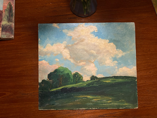 Carl G. T. Olson original painting on board clouds  #70