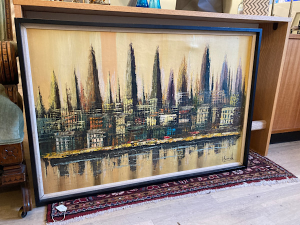 Mid century modern painting on canvas