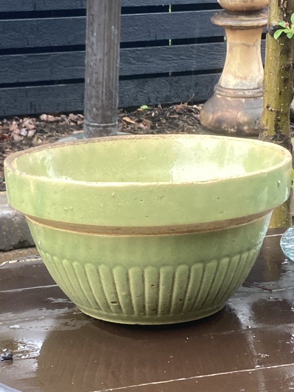 vintage green mixing bowl