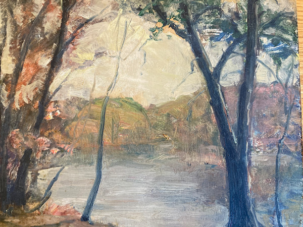 Carl G. T. Olson  original painting on board fall scene   #95