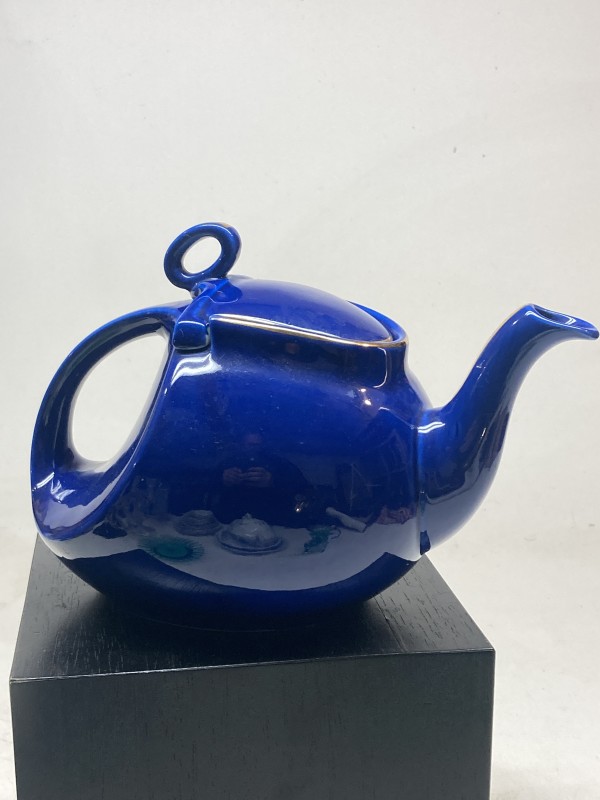 blue pottery teapot