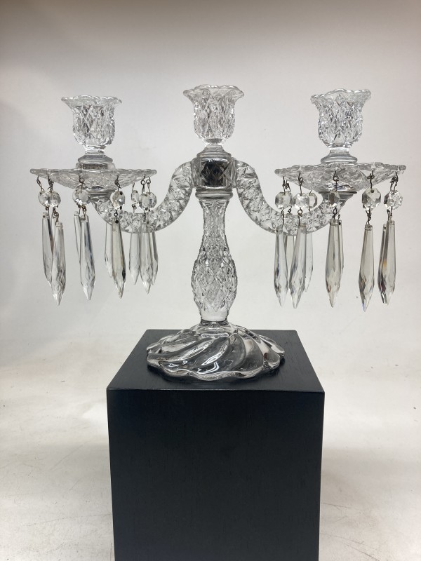 crystal glass candelabra