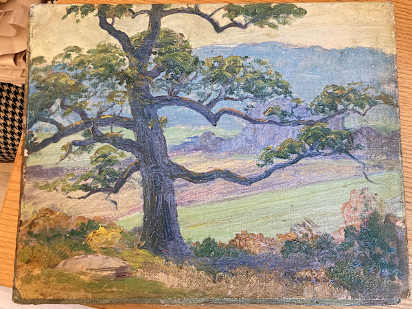 Carl G. T. Olson  original painting on board spring landscape #105