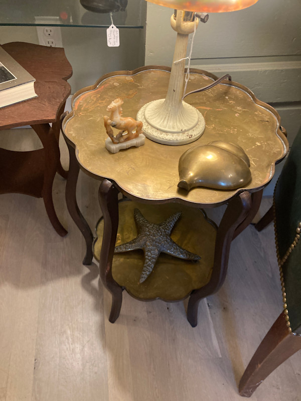 Solid brass top Asian style table