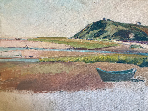 Carl G. T. Olson  original painting on board coastal scene low tide #115