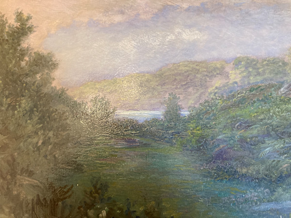 Peter Roos  original painting on board river scene #116