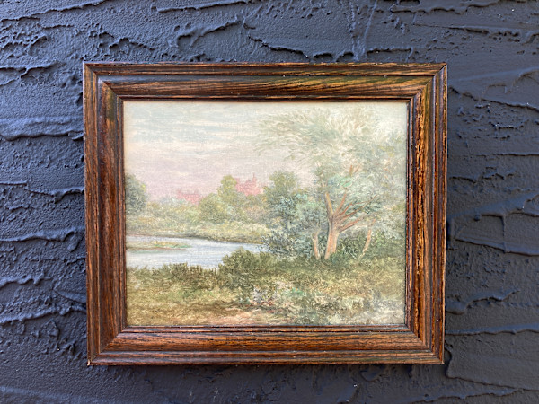 Peter Roos original painting on board Boston landscape  #140