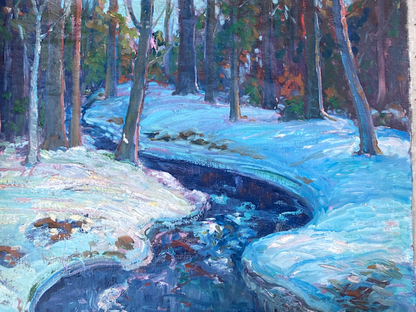 Carl G. T. Olson original painting on canvas winter scene #154