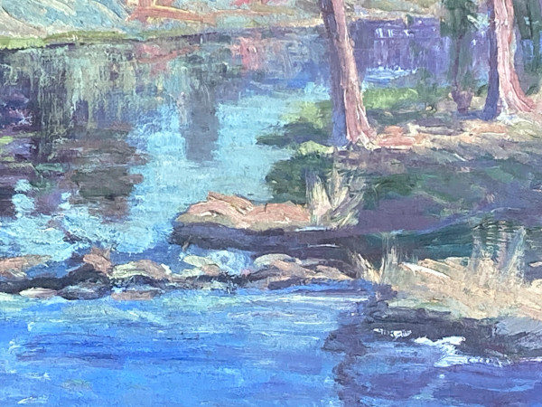 Carl G. T. Olson original painting on canvas lake and trees  #148