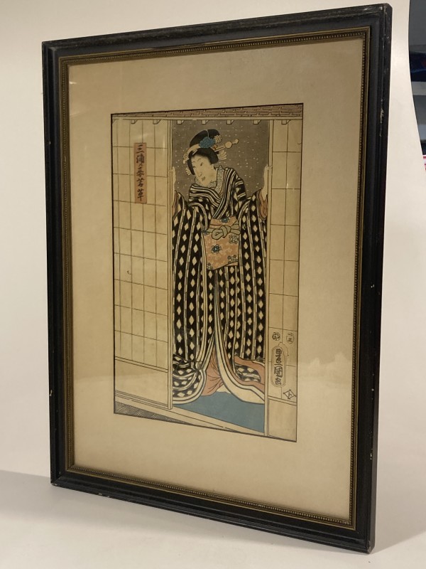 Framed Japanese woodblock