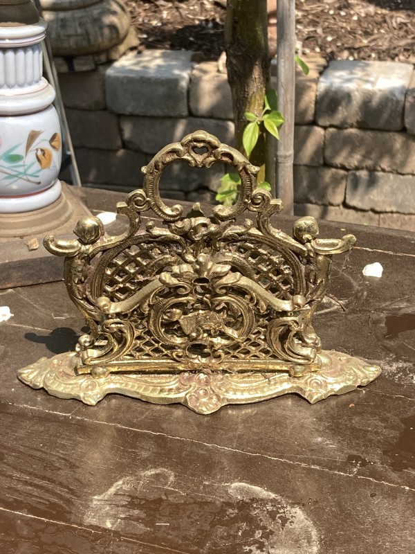 Brass ornate letter holder