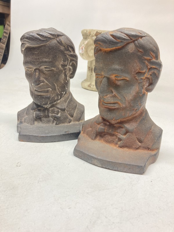 cast iron Abraham Lincoln bookends
