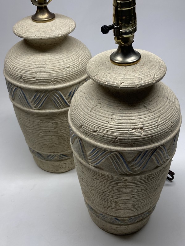 Pair of modern pottery lamps