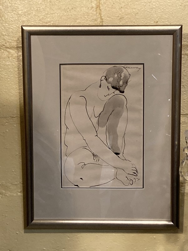 Framed original ink drawing by James Conaway