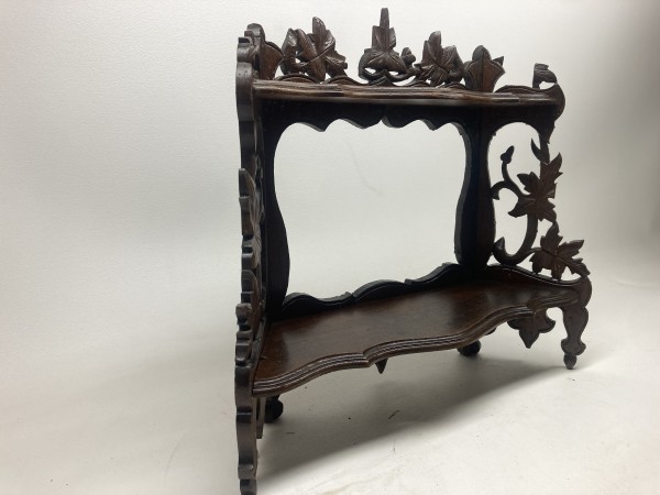 carved  victorian table top shelf