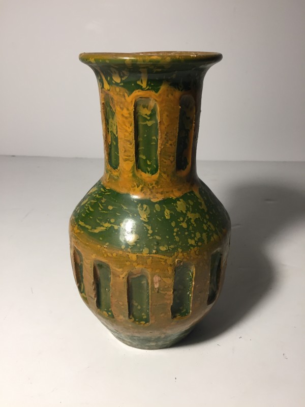 hand decorated vintage Italian vase