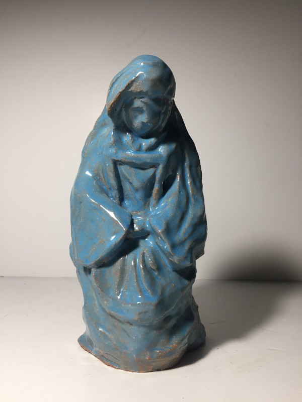 Religious motif figural pottery sculpture