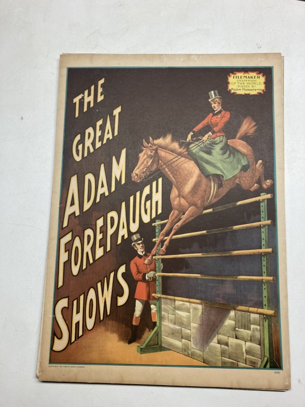 unframed 1960's Circus print with horse on board