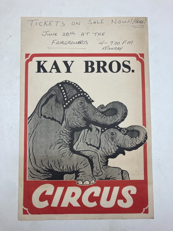Vintage Kay bros elephant circus litho