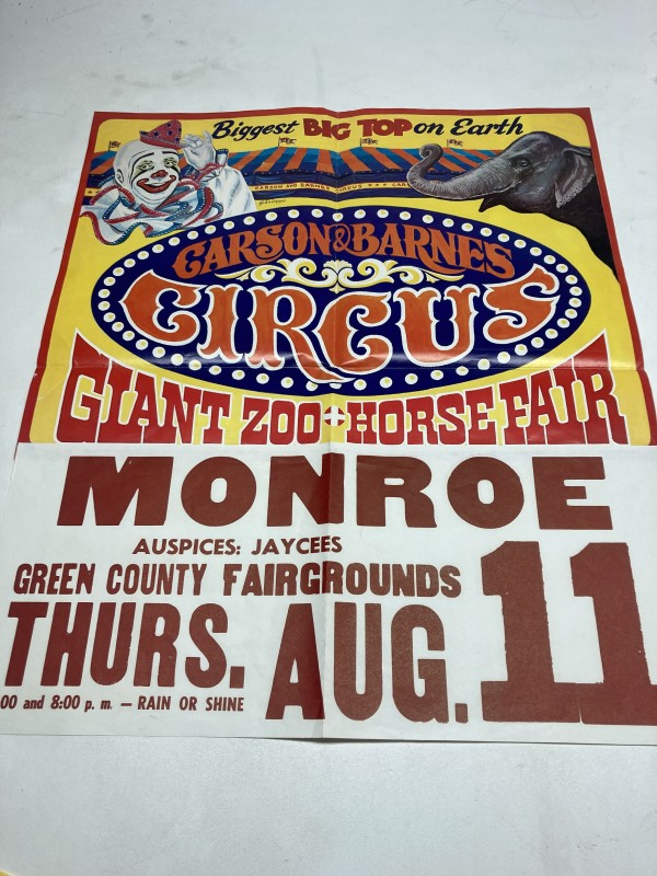 Vintage Monroe circus hatch poster