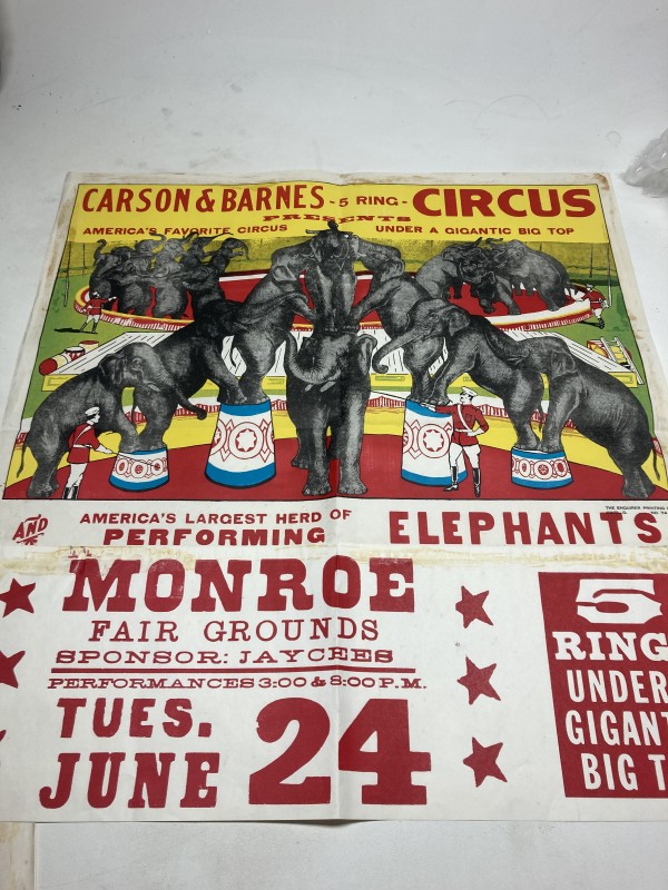 Elephant circus hatch litho poster