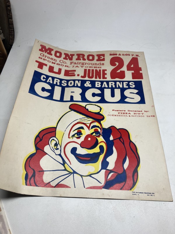CLOWN circus hatch litho poster