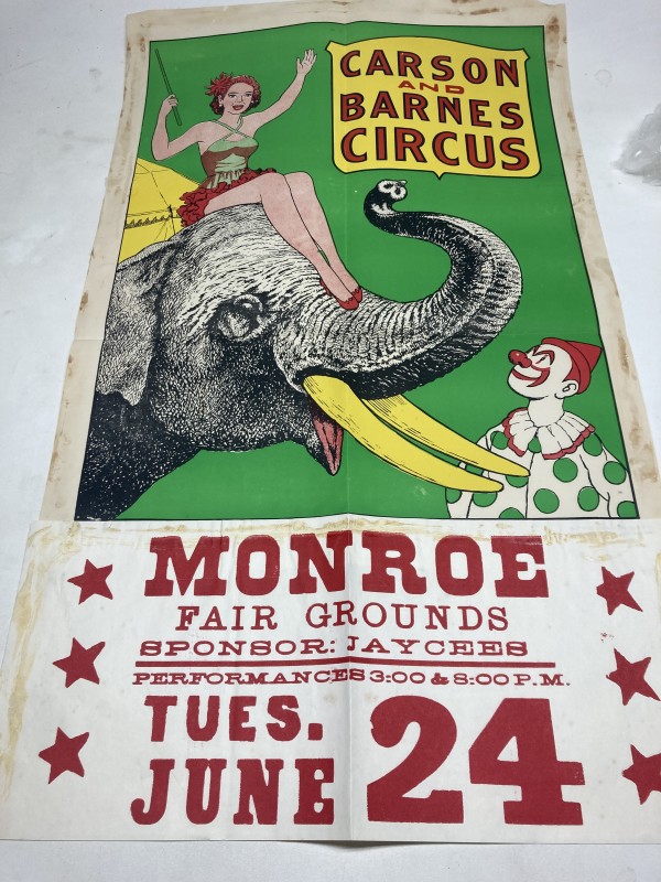 ELEPHANT circus hatch litho poster