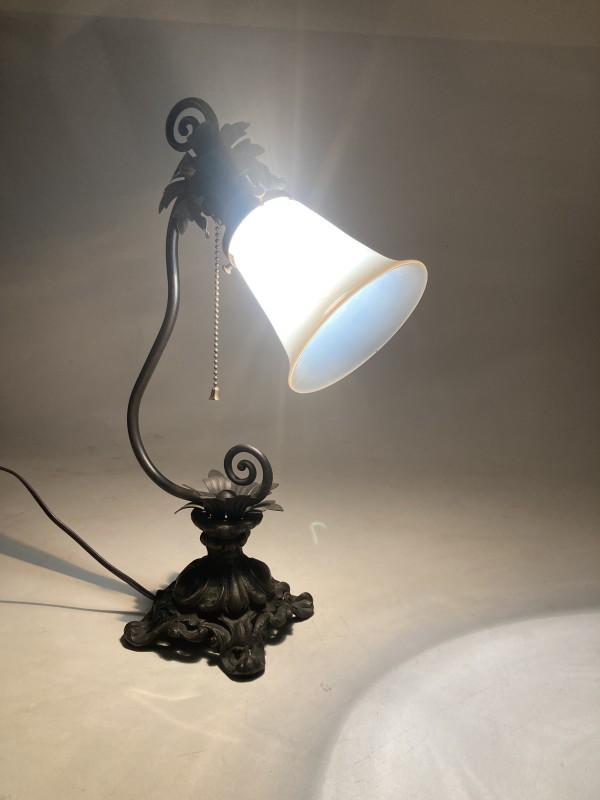 Desk lamp with Steuben glass shade
