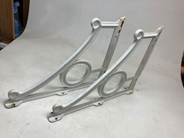 Enameled cast iron Art Deco wall brackets