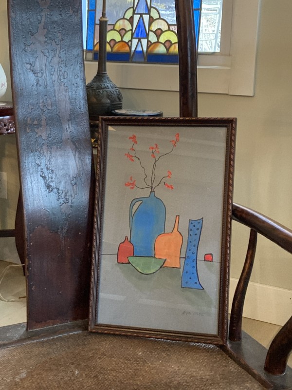 Framed Still Life Gouache by Ann Sisel