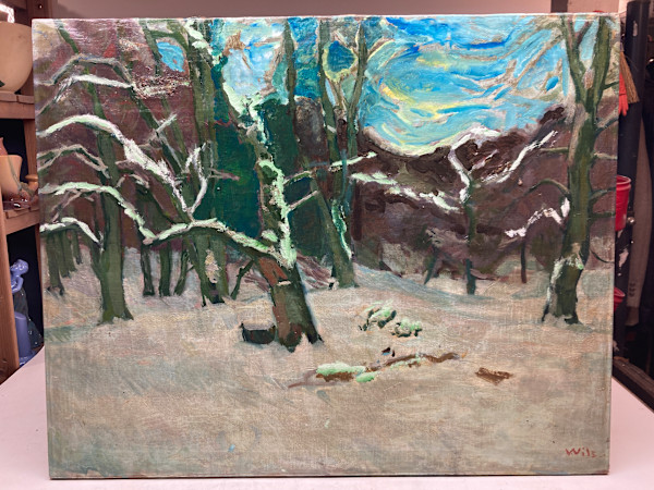 Original landscape oil painting on canvas by WILS