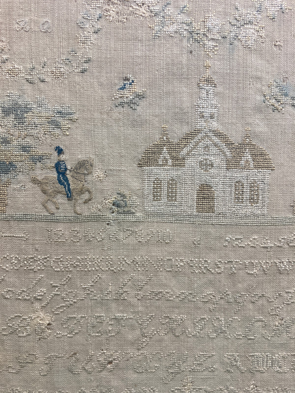 Framed sampler with horse
