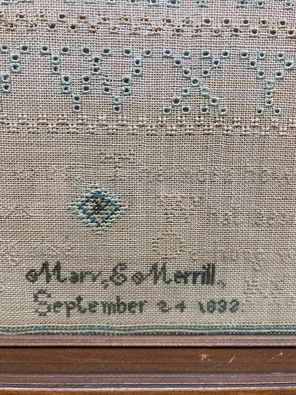 Framed sampler dated 1832