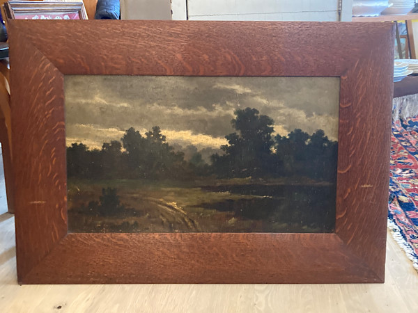 Original tonalist landscape oil painting on board