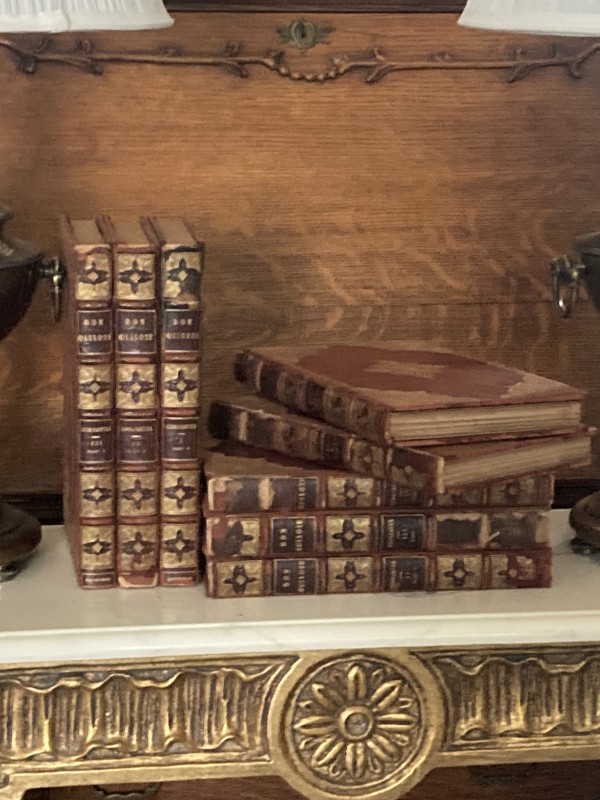 Set of 8 leather-bound 1910 Don Quixote books