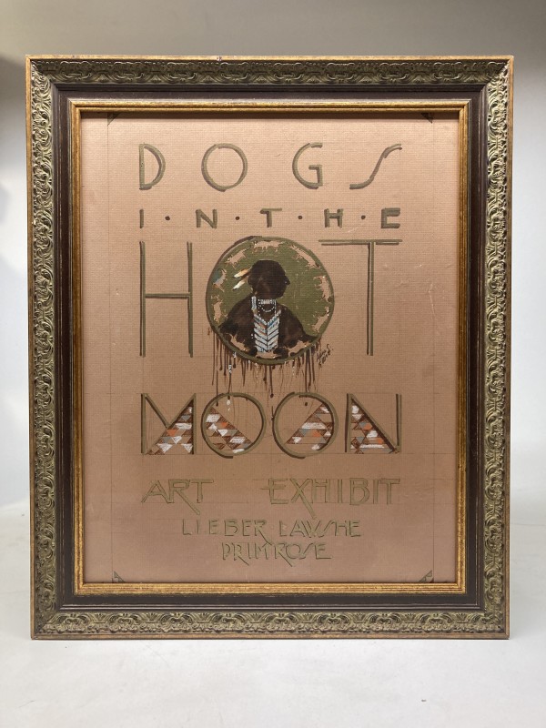 Framed original advertisement by Anne Elliott Dogs in the hot moon
