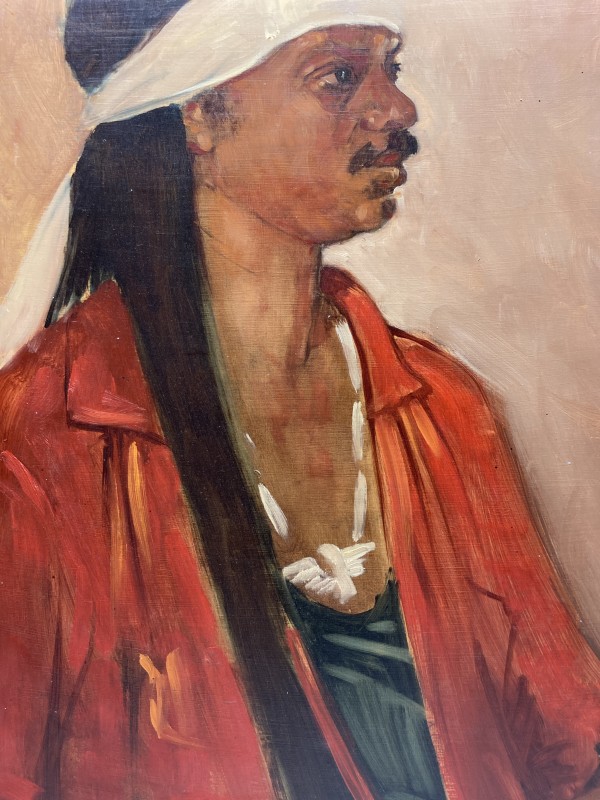 Portrait of man in red coat