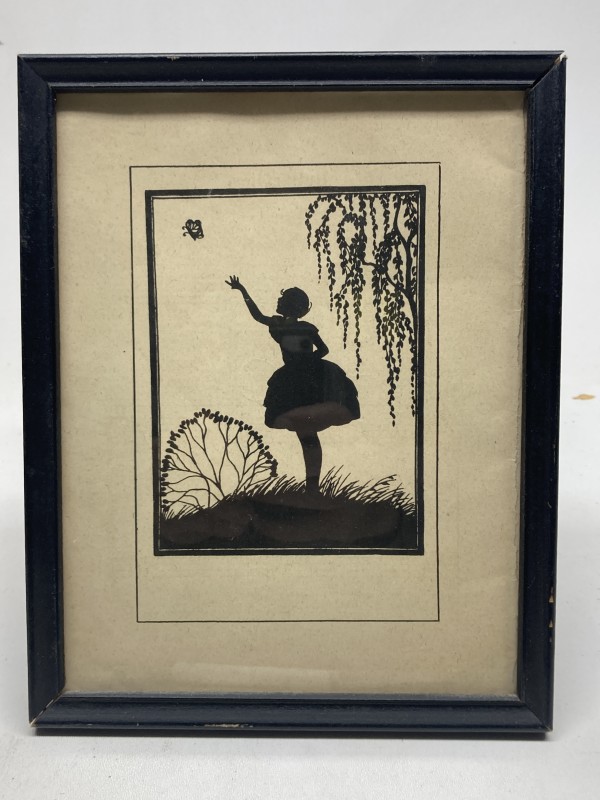 Framed silhouette of young girl