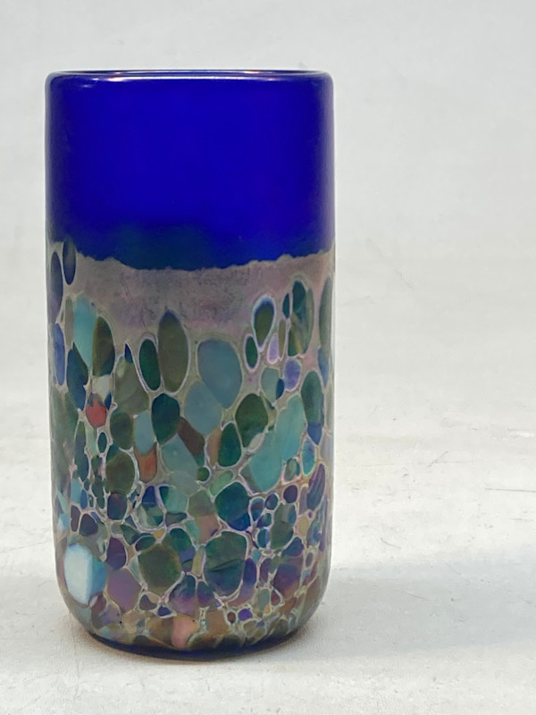 David Tate hand blown art glass vase